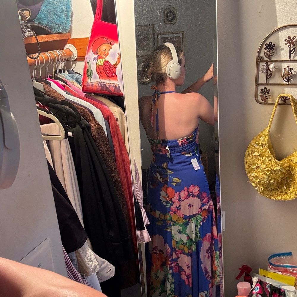 NWT Taylor Royal Blue Floral Maxi Dress - Picture 3 of 9